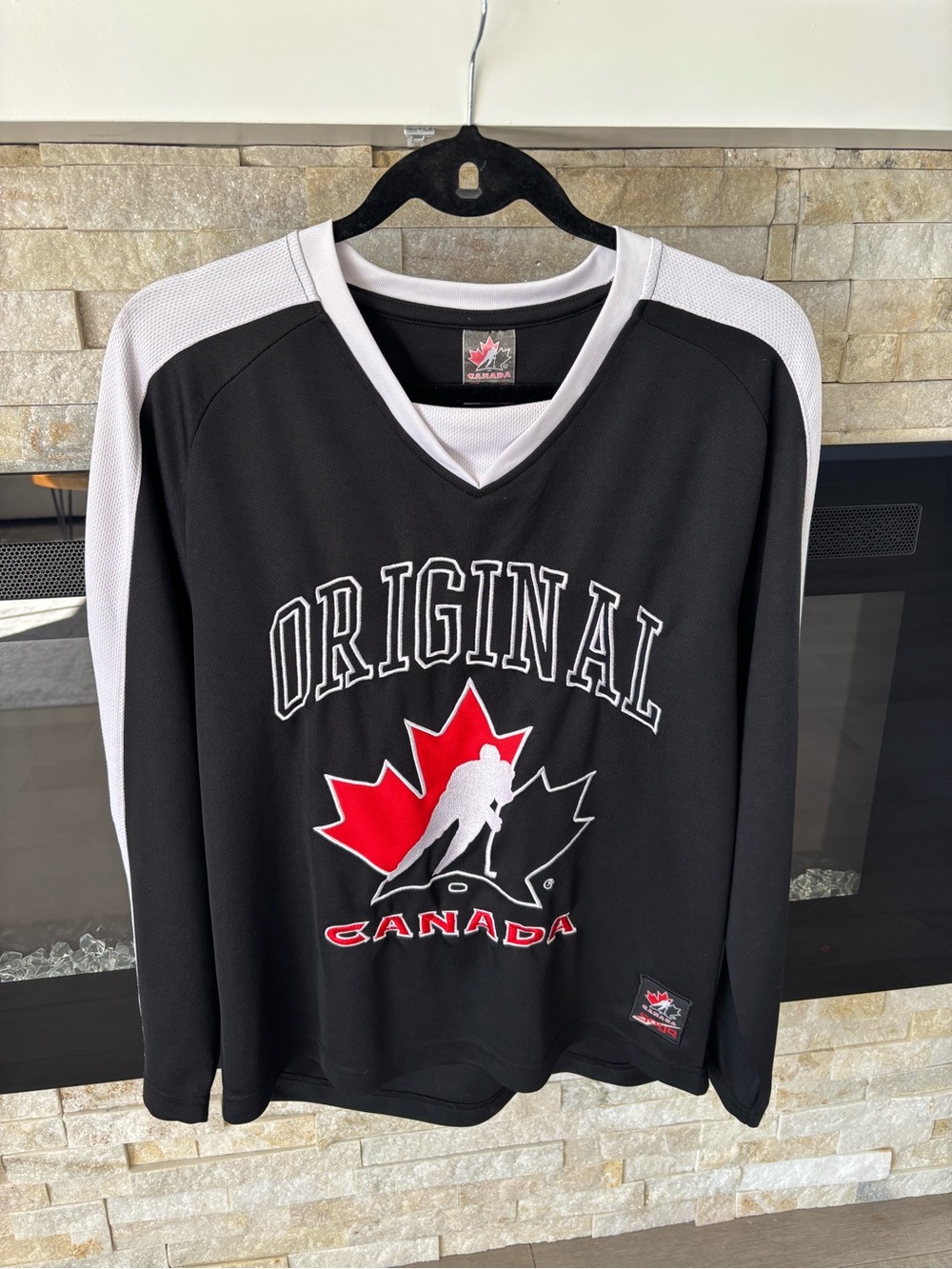 Original Canada Hockey Jersey Black White Embroidered Logo Unisex - Picture 2 of 6
